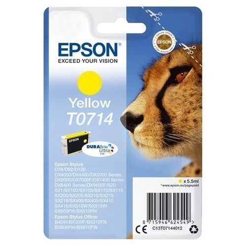 Original Epson Stylus DX 4400 (C13T07144011 / T0714) Druckerpatrone Gelb