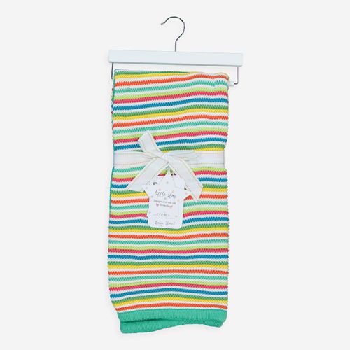 Mehrfarbig gestreifte Babydecke 70x90cm