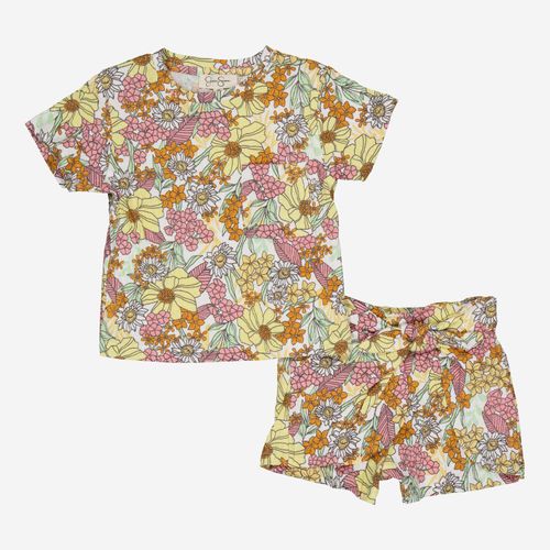 Mehrfarbiges Kleidungsset mit Blumenmuster