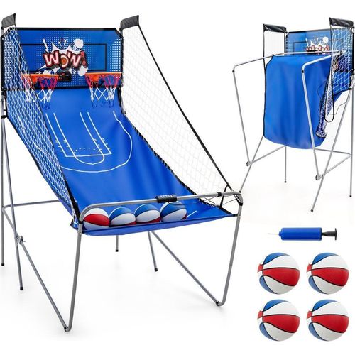 8 in 1 Basketballautomat mit 4 Bällen & Luftpumpe & 8 Spielmodi Arcade Basketballspiele Dunkelblau