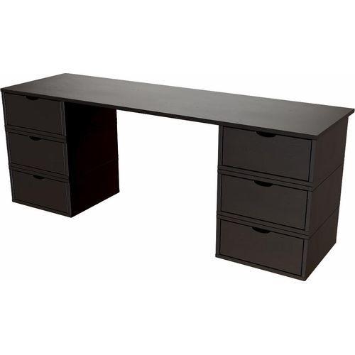Schreibtisch aus massivholz 6 Schubladen Würfel