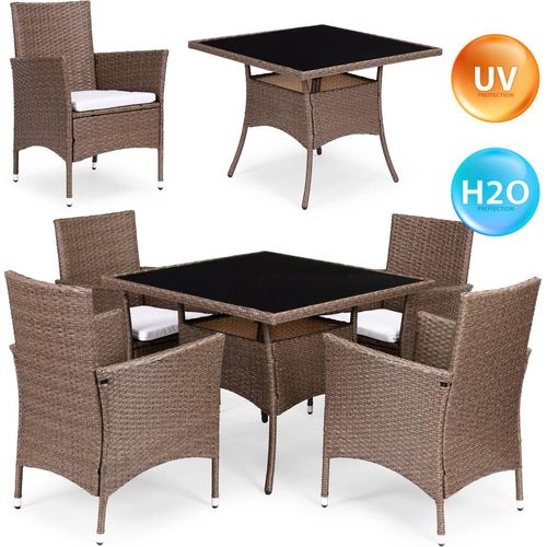 Gartenmöbel-Set mit Rattan-ähnlichem Finish - 4 Stühle + Tisch MultiGarden