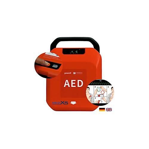 Defibrillator MedX5 HeartSave Y, manuelle Schockabgabe, Sprachausgabe DE/EN, LCD-Anzeige, IP55, ohne HLW-Feedback-Sensor