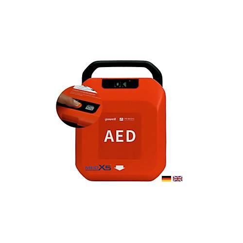 Defibrillator MedX5 HeartSave Y, manuelle Schockabgabe, Sprachausgabe DE/EN, Grafikanzeige, IP55, ohne HLW-Feedback-Sensor