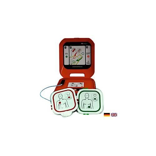 Defibrillator MedX5 HeartSave YA, automatische Schockabgabe, Sprachausgabe DE/EN, Grafikanzeige, IP55, mit HLW-Feedback-Sensor