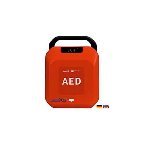 Defibrillator MedX5 HeartSave YA, automatische Schockabgabe, Sprachausgabe DE/EN, Grafikanzeige, IP55, ohne HLW-Feedback-Sensor