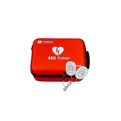 Trainings-Defibrillator MedX5 HeartSave Y/YA, Sprachausgabe DE/EN/FR/IT, wiederaufladbar, mit Fernbedienung, rot-schwarz