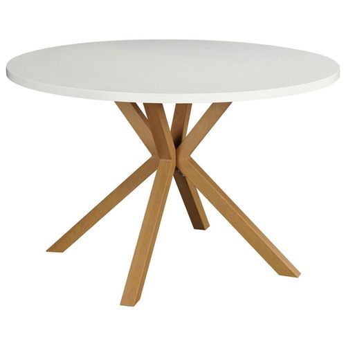 Mid.you Esstisch , Weiß , Metall, Holzwerkstoff , rund , eckig , 120x76x120 cm , Esszimmer, Tische, Esstische, Esstische rund