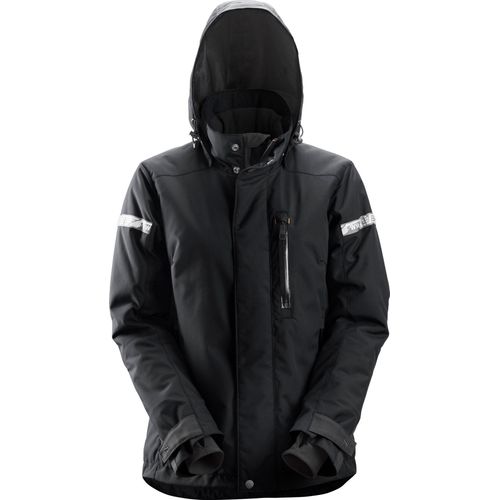 Snickers Damen AllroundWork 37.5® isolierte wasserdichte Arbeitsjacke, EN 343 Schwarz-S