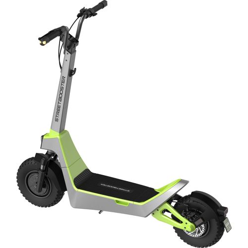 E-Scooter STREETBOOSTER Pollux silbergrün - mit Straßenzulassung, Wechselakkusystem, 20 km/h, gefedert