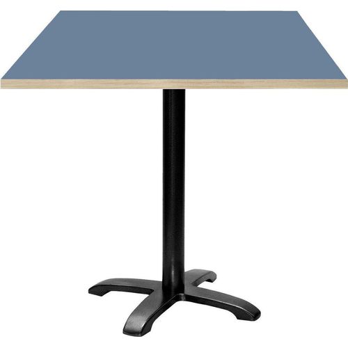 Tisch 70 x 70 cm – Modell Bazila mit blauen Holzkanten