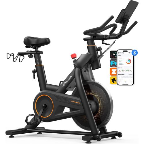 Heimtrainer für Zuhause, Fitnessbike mit LCD-Display bis 158 KG, bequeme und leise, verstellbarer magnetischer Widerstand, Heimfitness