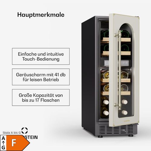 Vinovilla Victoria 17 Duo Weinkühlschrank 2 Kühlzonen Touch 17 Flaschen 4 Regale