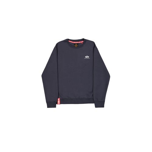 Sweater ALPHA INDUSTRIES "Basic Sweatshirt SL", Herren, Gr. XXL, blau (navy), Obermaterial: 80% Baumwolle, 20% Polyester, regular fit, Sweatshirts Sweater