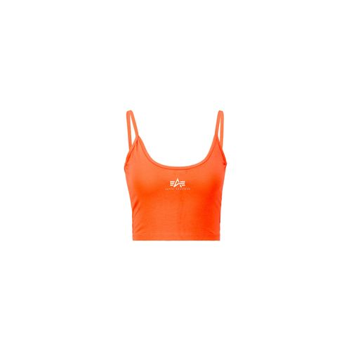 Muscleshirt ALPHA INDUSTRIES "Basic Crop-Top SL Women", Damen, Gr. L, rot (atomic rot), Obermaterial: 95% Baumwolle, 5% Elastan, Shirts