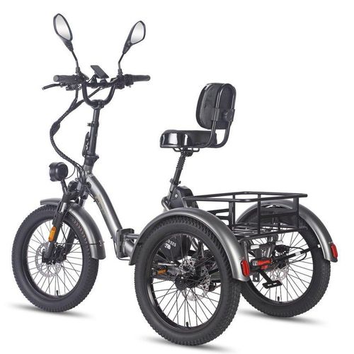 Fat Klapprad E-Bike Lastenfahrrad 20 Zoll 48V 21Ah Akku, Hydraulische Scheibenbremsen Elektrofahrrad, Elektro Lastenfahrrad 180kg, E Bike Dreirad