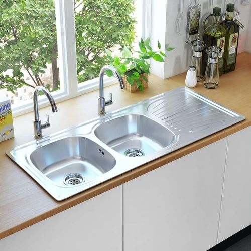 HOT!!Küchenspüle Doppelbecken mit Sieb & Siphon Edelstahl Produkt Einfacher Aufbau vom Germany Spülen BEST1712