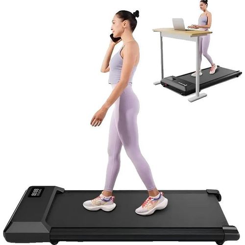 Übungslaufband, kompaktes Design, KI-Trainingsfunktionen, Schwarz