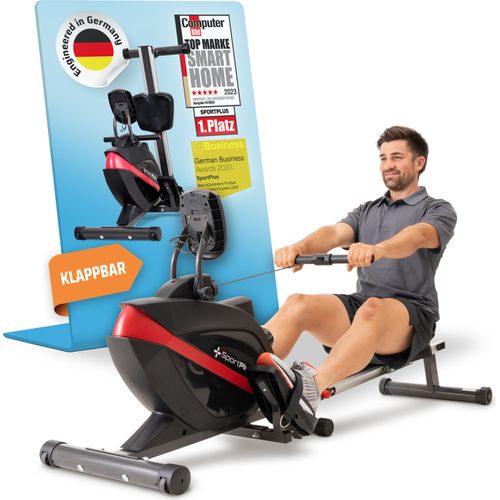 SportPlus I Rudergerät I für zuhause, Rudermaschine klappbar, Rudergerät leise, Rudergerät Magnet, Fitnessgerät rudern, SP-MR-008-B