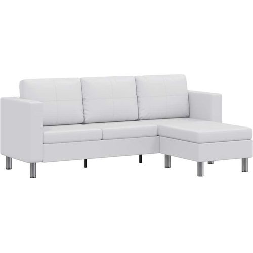 vidaXL Modulsofa 3-Sitzer Kunstleder Weiß