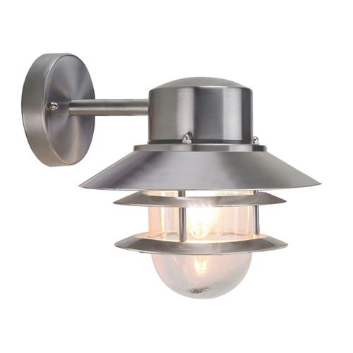 Außenwandleuchte Edelstahl Glas IP44 E27 Maritim Haus Garten Wandlampe außen