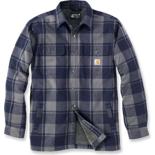 Carhartt Flannel Sherpa-Lined Shirt, Farbe:marineblau, Größe:XL