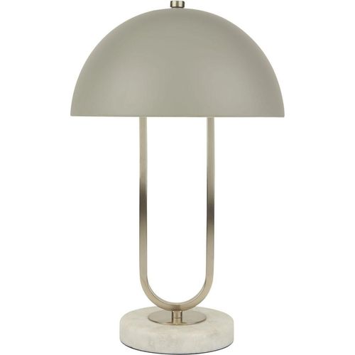 Tischleuchte Metall rund Ø 25 cm 40,5 cm hoch Weiß Grau G9