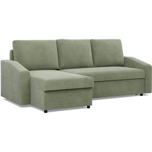 Ecksofa mit Schlaffunktion NEO, Cord - Grün