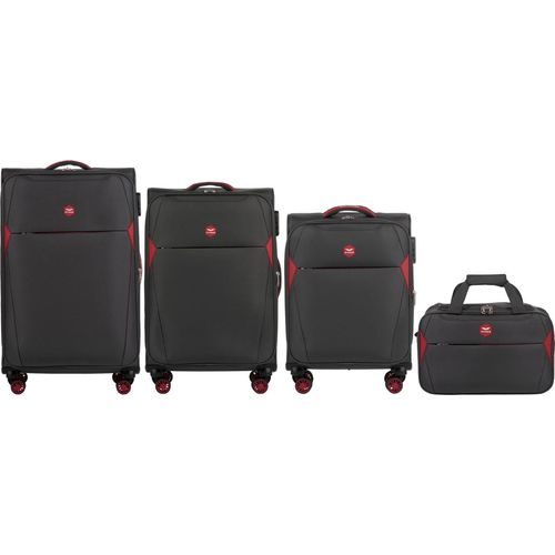3er Set DIPPER Koffer + Handgepäcktasche Wings GREY