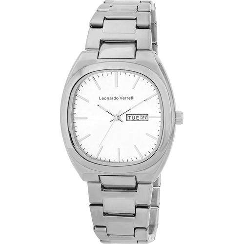 Leonardo Verrelli Tonneau-Herrenuhr, Edelstahlarmband