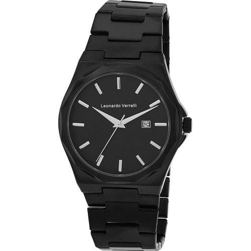 Leonardo Verrelli Herrenuhr mit Edelstahlarmband, Ø 42 mm