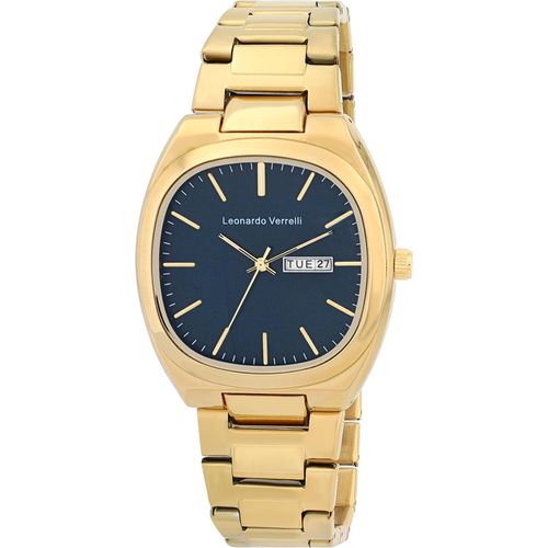 Leonardo Verrelli Tonneau-Herrenuhr, Edelstahlarmband