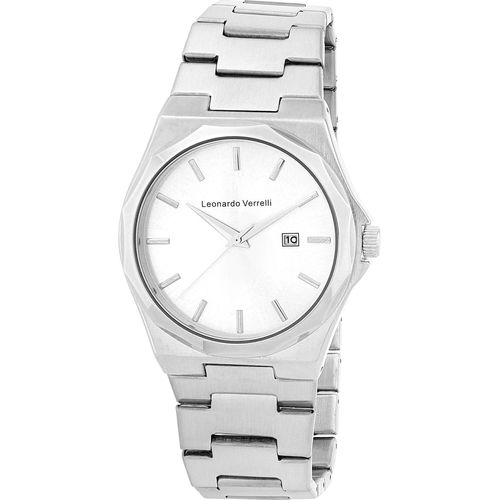 Leonardo Verrelli Herrenuhr mit Edelstahlarmband, Ø 42 mm