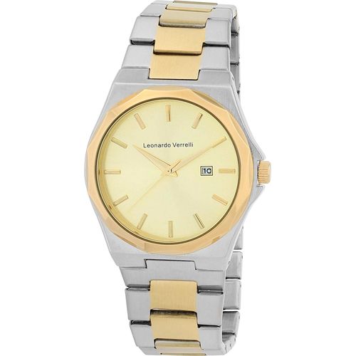 Leonardo Verrelli Herrenuhr mit Edelstahlarmband, Ø 42 mm
