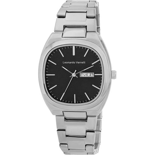 Leonardo Verrelli Tonneau-Herrenuhr, Edelstahlarmband