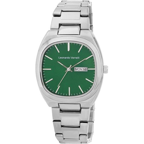 Leonardo Verrelli Tonneau-Herrenuhr, Edelstahlarmband