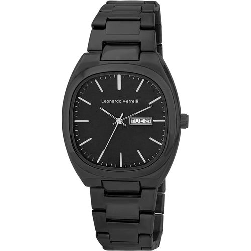 Leonardo Verrelli Tonneau-Herrenuhr, Edelstahlarmband