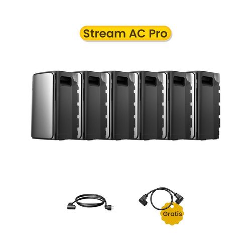 Powerness®Balkonkraftwerk Speicher 11520Wh EcoFlow Stream AC Pro All-in-One Speicherx6 und Kabels für Balkonkraftwerk