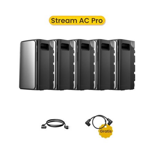 Powerness®Balkonkraftwerk Speicher 9600Wh EcoFlow Stream AC Pro All-in-One Speicherx5 und Kabels für Balkonkraftwerk