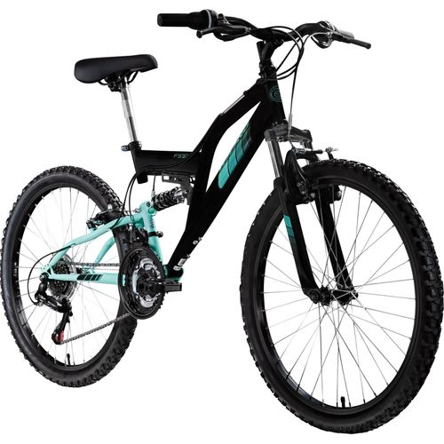 Galano FS240 Jugendfahrrad 24 Zoll Mountainbike ab 8 Jahre 130 - 145 cm 21 Gänge schwarz/türkis