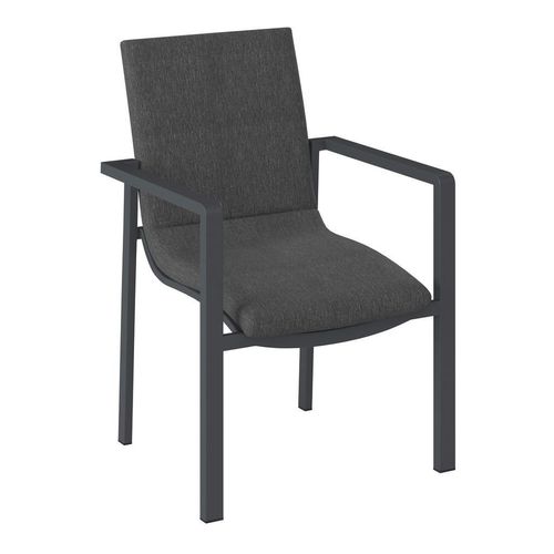 Ambia Garden Gartenstuhl , Grau , Metall, Textil , eckig , 58x85x59 cm , stapelbar , Gartenmöbel, Gartenstühle, Gartenstühle