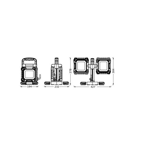OSRAM LED-Arbeitsleuchte VALUE FLEX, schwarz, IP65, 2 x 30 W