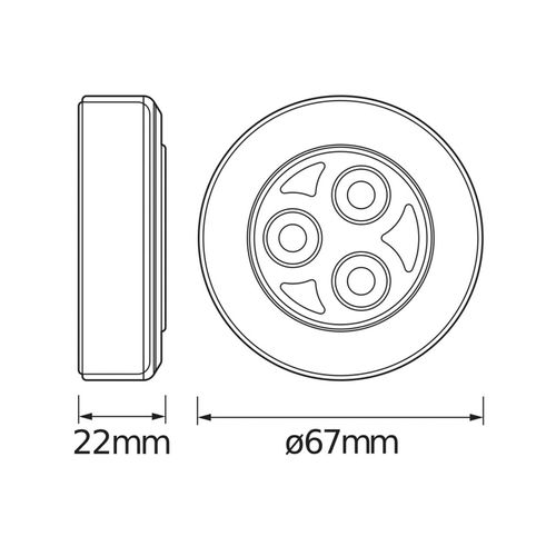 OSRAM LED-Möbelleuchte DOT-IT-CLASSIC, silber, Batterie, dim