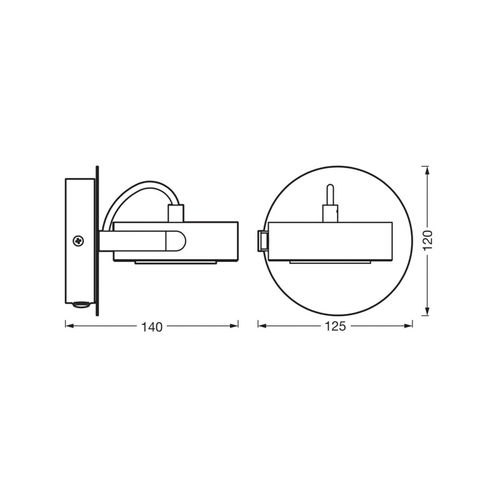 OSRAM LED-Wandstrahler VENUS, schwarz, 1-flg. Metall 3.000 K