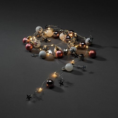 LED-Lichterkette, bunte Perlen, Kugeln und Sterne
