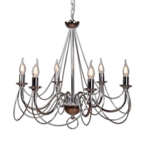 Kronleuchter Retro in Silber, 6fl. 120cm Abhängung