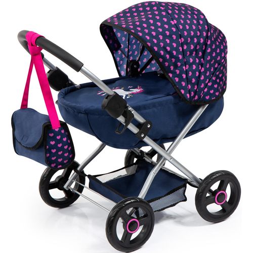 Bayer Puppenwagen »Cosy, blau/Einhorn«, mit Wickeltasche