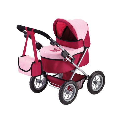 Bayer Puppenwagen »Trendy, Prinzessin rot/rosa«, inkl. Wickeltasche