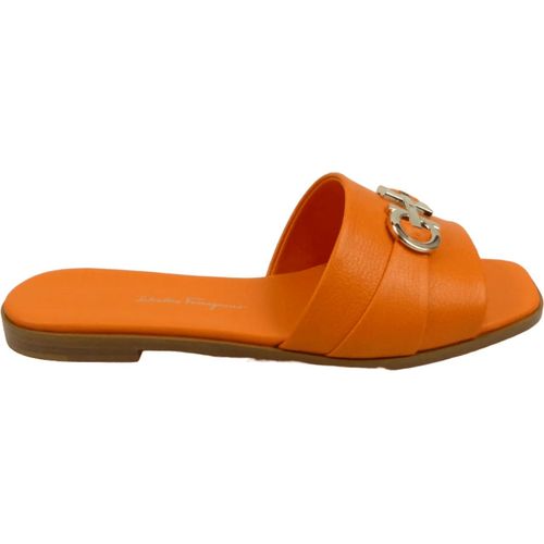 Salvatore Ferragamo Slipper & Pantoletten - CIABATTA ORIA ARANCIONE - Gr. US_7 - in Orange - für Damen Image