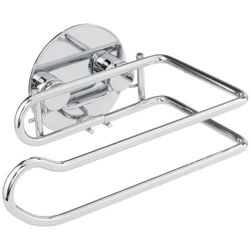 Toilettenpapierhalter WENKO "Turbo-Loc", grau (chromfarben), B:14cm H:6cm L:9cm, Stahl, Toilettenpapierhalter, Befestigen ohne bohren